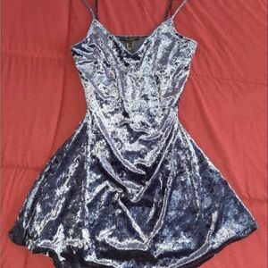 Elegant Velvet Dress in Blue